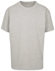 Build Your Brand Rundhalsshirt Heavy Oversize Tee Grau/Hellgrau
