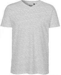 Neutral Rundhalsshirt V-neck T-Shirt Grau/Hellgrau