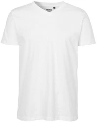 Neutral Rundhalsshirt V-neck T-Shirt Weiß/Creme/Grau