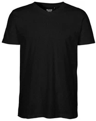 Neutral Rundhalsshirt V-neck T-Shirt Schwarz