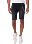 Denim House Jeansbermudas Herren Jeansshorts mit Stretch im Destroyed-Look Schwarz
