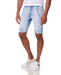 Denim House Jeansbermudas Herren Jeansshorts mit Stretch im Destroyed-Look Hellblau/Blau