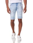 Denim House Jeansbermudas Herren Jeansshorts mit Stretch im Destroyed-Look Hellblau/Blau