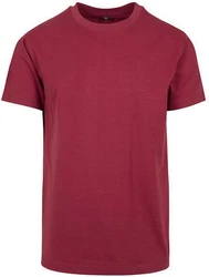 Build Your Brand Rundhalsshirt Round Neck Herren T-Shirt Dunkelrot/Rot/Bordeaux