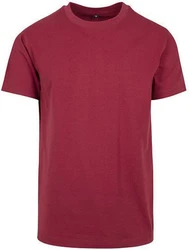 Build Your Brand Rundhalsshirt Round Neck Herren T-Shirt Dunkelrot/Rot/Bordeaux