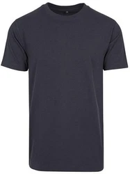 Build Your Brand Rundhalsshirt Round Neck Herren T-Shirt Dunkelblau/Dunkelgrau
