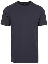 Build Your Brand Rundhalsshirt Round Neck Herren T-Shirt Dunkelblau/Dunkelgrau