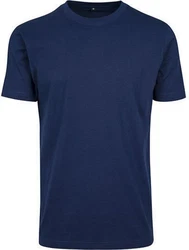 Build Your Brand Rundhalsshirt Round Neck Herren T-Shirt Dunkelblau