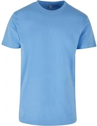 Build Your Brand Rundhalsshirt Round Neck Herren T-Shirt Blau/Hellblau