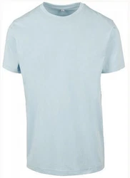 Build Your Brand Rundhalsshirt Round Neck Herren T-Shirt Hellblau/Blau