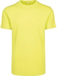 Build Your Brand Rundhalsshirt Round Neck Herren T-Shirt Gelb/Neonfarben