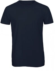 B&C Rundhalsshirt Triblend T-Shirt Herren Dunkelblau