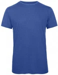 B&C Rundhalsshirt Triblend T-Shirt Herren Blau/Dunkelblau