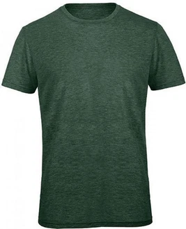 B&C Rundhalsshirt Triblend T-Shirt Herren Dunkelgrün/Grün