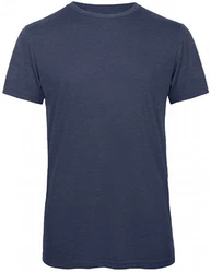B&C Rundhalsshirt Triblend T-Shirt Herren Dunkelblau