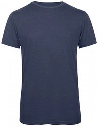 B&C Rundhalsshirt Triblend T-Shirt Herren Dunkelblau