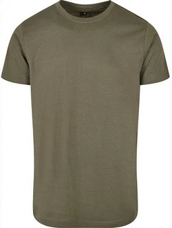 Build Your Brand Basic Round Neck T-Shirt Dunkelgrün/Khaki