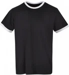 Build Your Brand Rundhalsshirt Herren Ringer T-Shirt Schwarz