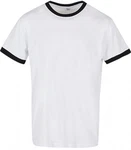 Build Your Brand Rundhalsshirt Herren Ringer T-Shirt Weiß/Schwarz/Creme