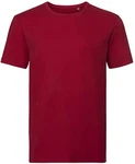 Russell Rundhalsshirt Herren Authentic Tee Pure Organic Dunkelrot/Rot/Bordeaux