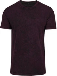 Build Your Brand Rundhalsshirt Herren Acid Washed Tee Lila/Dunkelrot/Rosa