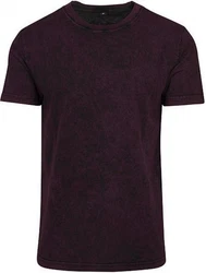 Build Your Brand Rundhalsshirt Herren Acid Washed Tee Lila/Dunkelrot/Rosa