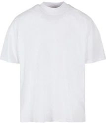 Build Your Brand Rundhalsshirt Mens Oversized Mock Neck Tee Weiß/Creme