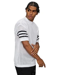 Denim House T-Shirt OVERSIZE Transparent Kurzarm T-Shirt Weiß/Schwarz/Hellblau