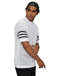 Denim House T-Shirt OVERSIZE Transparent Kurzarm T-Shirt Weiß/Schwarz/Hellblau