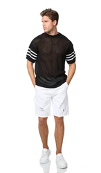 Denim House T-Shirt OVERSIZE Transparent Kurzarm T-Shirt Schwarz