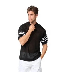 Denim House T-Shirt OVERSIZE Transparent Kurzarm T-Shirt Schwarz
