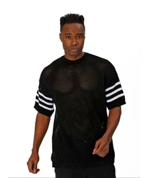 T-Shirt OVERSIZE Transparent Kurzarm T-Shirt mit lssigem Strickmuster