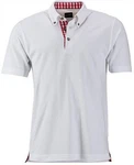 James & Nicholson Poloshirt Traditional Polo Herren Grau/Hellgrau/Rot