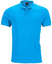 James & Nicholson Poloshirt Herren Pima Polo Blau/Hellblau/Türkis