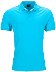 James & Nicholson Poloshirt Herren Elastic Polo Piqu Türkis/Hellblau/Blau