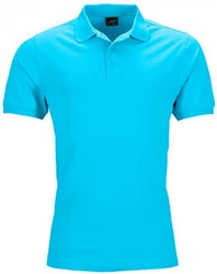 James & Nicholson Poloshirt Herren Elastic Polo Piqu Türkis/Hellblau/Blau