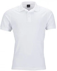 James & Nicholson Poloshirt Herren Elastic Polo Piqu Weiß/Creme/Dunkelblau