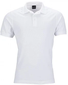 James & Nicholson Poloshirt Herren Elastic Polo Piqu Weiß/Creme/Dunkelblau