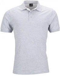 James & Nicholson Poloshirt Herren Elastic Polo Piqu Grau/Hellgrau