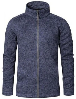 Promodoro Fleecejacke Herren Knit Fleece Jacket C+ Dunkelblau/Blau/Grau