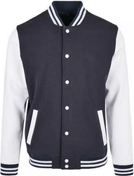 Build Your Brand Sweatjacke Basic College Jacket Regular Fit Dunkelblau/Grau/Hellblau/Blau