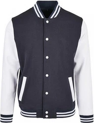 Build Your Brand Sweatjacke Basic College Jacket Regular Fit Dunkelblau/Grau/Hellblau/Blau