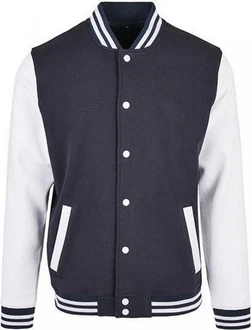 Build Your Brand Sweatjacke Basic College Jacket Regular Fit Dunkelblau/Grau/Hellblau/Blau