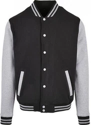 Build Your Brand Sweatjacke Basic College Jacket Regular Fit Hellgrau/Dunkelgrau/Grau/Schwarz