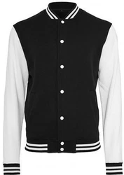 Build Your Brand Sweatjacke Sweat College Jacket Schwarz/Weiß