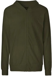 Neutral Sweatjacke Unisex Jersey Hoodie with Zip Dunkelgrün/Khaki