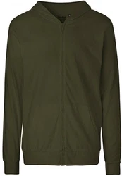 Neutral Sweatjacke Unisex Jersey Hoodie with Zip Dunkelgrün/Khaki