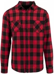 Build Your Brand Sweatjacke Checked Flannel Shirt Rot/Dunkelrot/Braun
