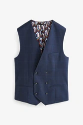 Next Anzugweste Slim-Fit Dunkelblau/Hellblau