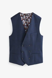 Next Anzugweste Slim-Fit Dunkelblau/Hellblau